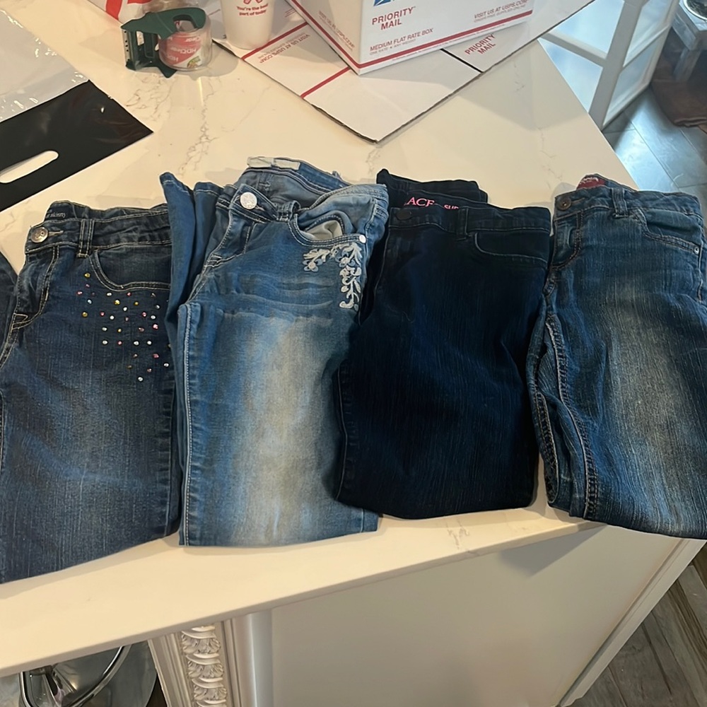 Jeans size 12 girls. 4 pair bundle.